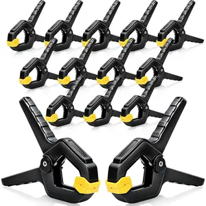 14 Pack 3.5 inch Heavy Duty Plastic Spring Clamps, Multi-use Small Clips for Backdrop, Balloon Arch, Woodworking, Tarp, Crafts and Home