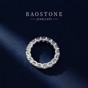 BAOSTONE Lab Created Artificial Gemstone 925 Silver Ring-Snowflake Ring-#J195/J297