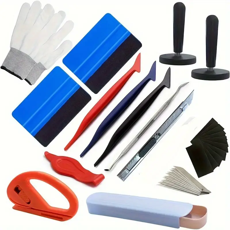 32 PCS Professional Car Vinyl Wrap & Tinting Tool Set - Auto Wrapping & Window Tint Accessories For DIY & Pro Installers