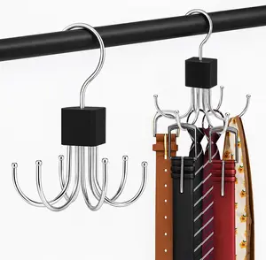 2 Pack Tank Top & Bra Hangers for Closet Organizer, 360° Rotating Metal Bra Organizer Holds Up to 54 Items, Space Saving Closet Storage for Tank Tops, Bras, Scarves, Purses & Accessories