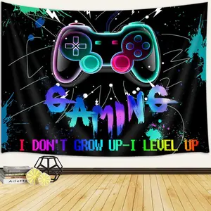 Gaming Tapestry, Gamer Decor Tapestry Posters for Boys Room Retro 80s Video Cool Tapestries for Living Room Fun Video Game Wall Art Neon Gamer Design for Teen Boys, Kids, Dorm Decor, 60X40inch