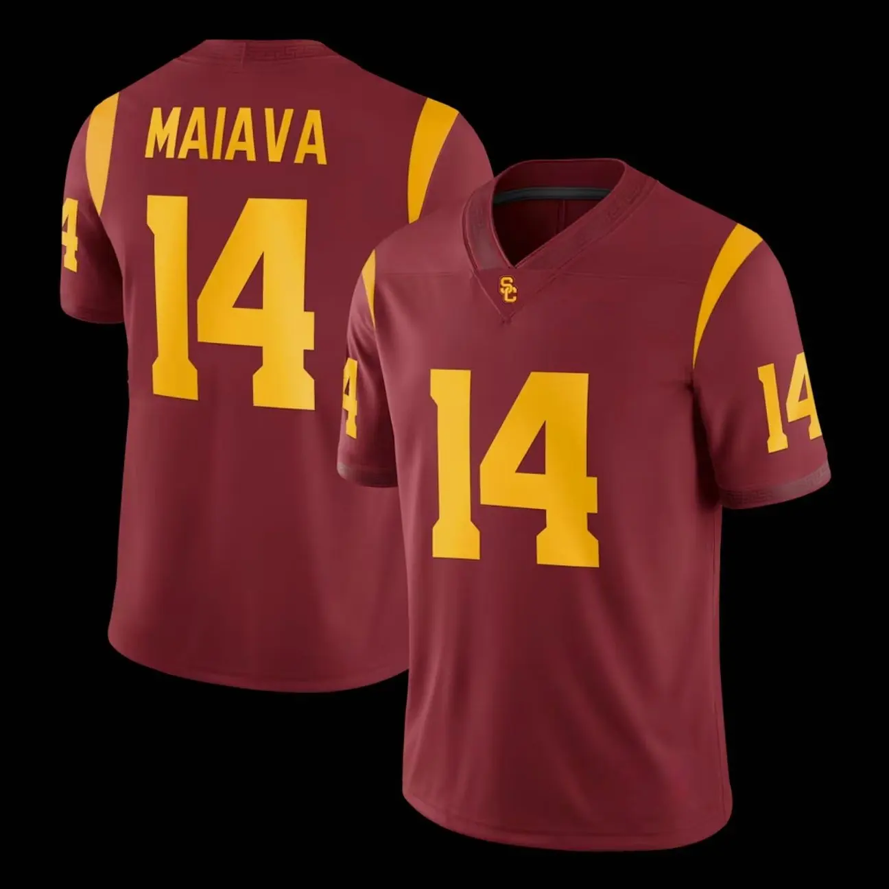 Unisex Football 14 Maiava USC TrojansTeam Game Football Jersey - Cardinal