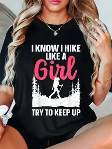 100% Cotton Hiking Art For Men Women Outdoor Nature Hiker Camping Hike T-Shirt