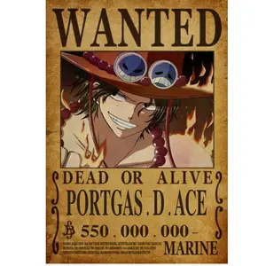 Ace Wanted Poster Anime One Piece, Ace Anime Gifts Photo Decoration Posters Print Room