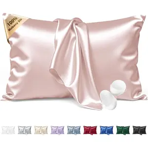 Silk Pillow Cases King Size 100% Mulberry Silk Pillowcase for Hair & Skin 22 Momme Both Sided Grade 6A Silk Cooling Soft Breathable 20 x 36 Inches with Hidden Zipper 1PC, PinkGift.