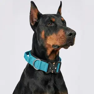 Heavy Duty Tactical Dog Collar with Control Handle No Pull Training Collar for Medium Large Dogs