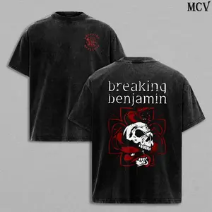 Breaking Benjamin Band Tee Washed – Vintage Heavy Cotton Oversize Unisex Rock Band T-Shirt, Sweatshirt & Hoodie, Retro Music Streetwear Top, Alternative Metal Merch Y2k Menswear for Fans