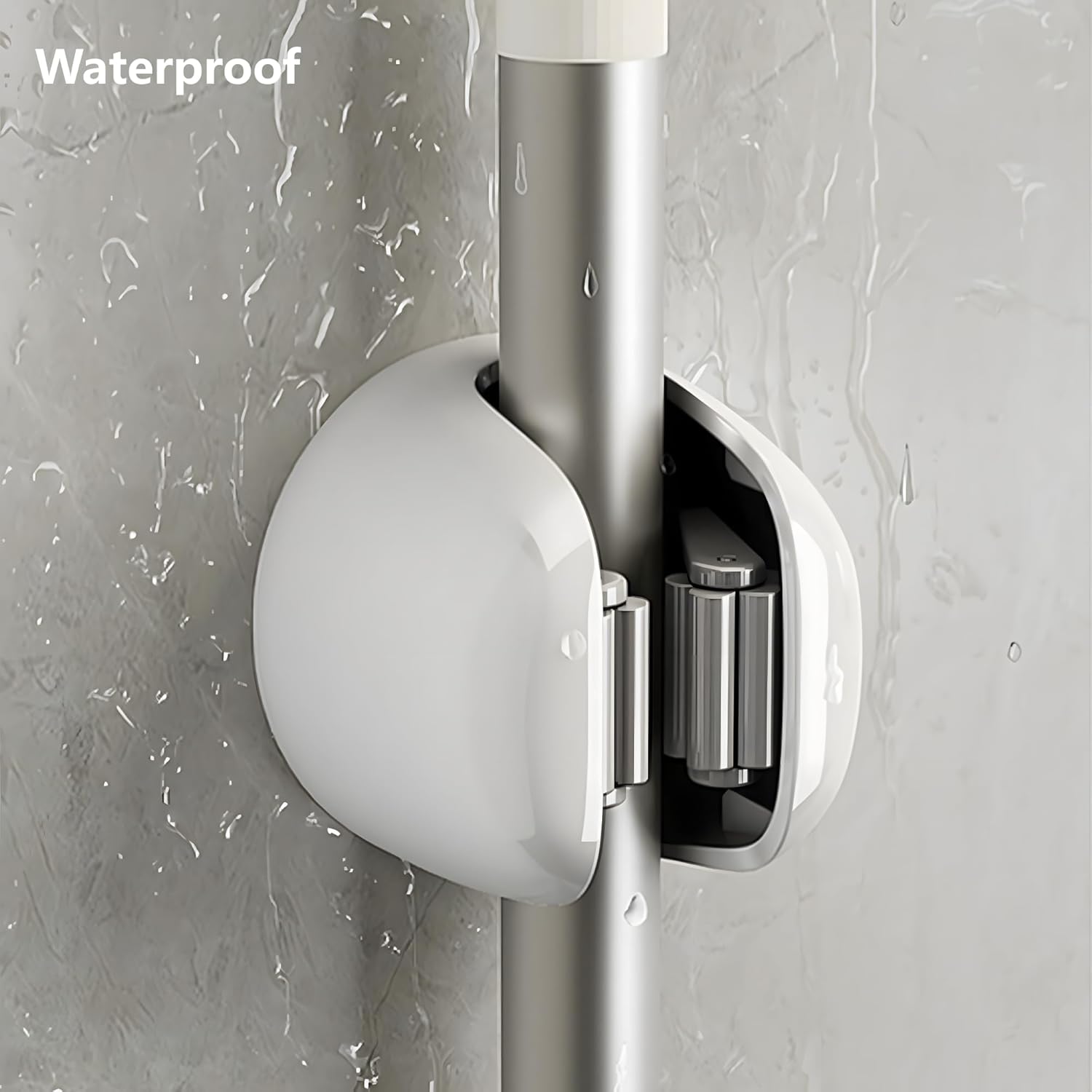 Wall Mount Broom Holder 5 PCS No Punch Broom Organizer Mop Holder Storage for Broom Mop Bathroom Closet Garage Garden Home Organization