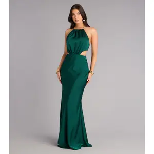 Patricia Satin Chain Column Formal Dress