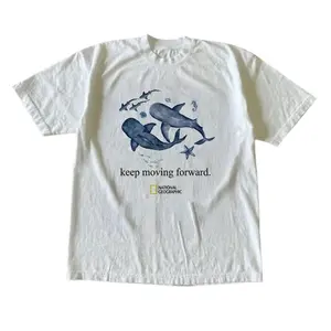 Gildan Men's and Women's T-shirt, Whale Keep Moving Graphic Tee, Animal Tee, Unisex T-shirt, Gift T-shirt, Y2k Unisex Graphic Tees Gothic Grunge Emo Scene Amity Affliction Style Clothes Menswear Womenswear Streetwear