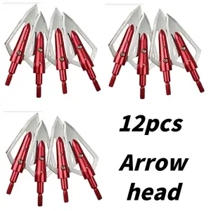 12pcs archery arrow thread arrow 100 grid suitable for a variety of arrow shaft indoor and outdoor archery easy to install