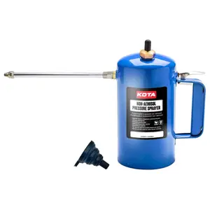 LAUCO Non Aerosol Pressure Sprayer - Refillable Pressurized Sprayer Bottle for Oil, Solvent, Degreasers, Lubricants - Rechargeable Steel Canister with Brass Nozzles, 32oz. (1, Blue) 69533
