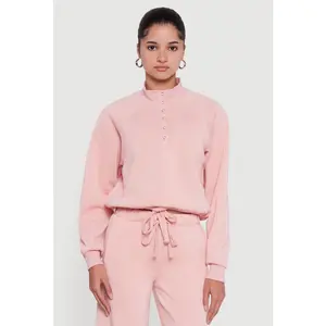 Almost Famous Drawstring Hem Cropped Raglan Sweatshirt