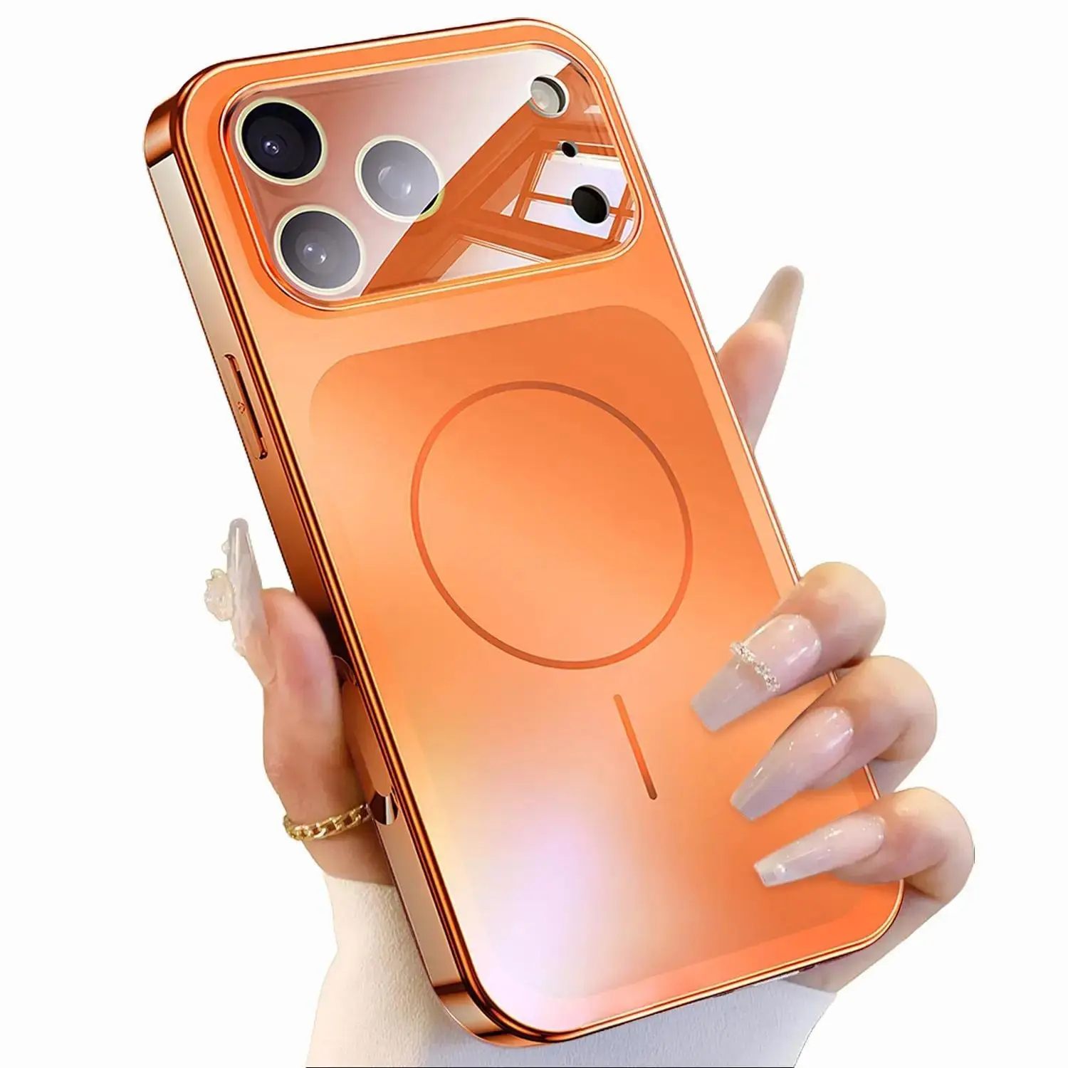 Magnetic Shockproof Matte Case for iPhone 17 Pro Max 16 15 14 13 12 Pro Max, compatible with MagSafe, Built-in Large Camera Lens Protector, Anti-Fingerprint Phone Case Cover