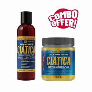 VIRAL Combo Offer Ciática Extra Fuerte Gel + Oil Combo – Nervio Ciático Plus | Sciatica Relief Set for Nerve Pain, Tingling, Burning & Circulation Support | Gel 125g + Oil 6 FL OZ