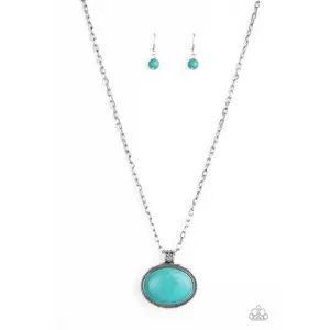 Sedimentary Colors Blue Stone Necklace