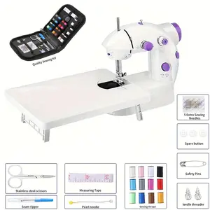 Portable Sewing Machine For Beginners, Easy Automatic Sewing Machine With EXTENSION TABLE, Household Electric Portable Sewing Tool With SEWING KIT (10pcs)