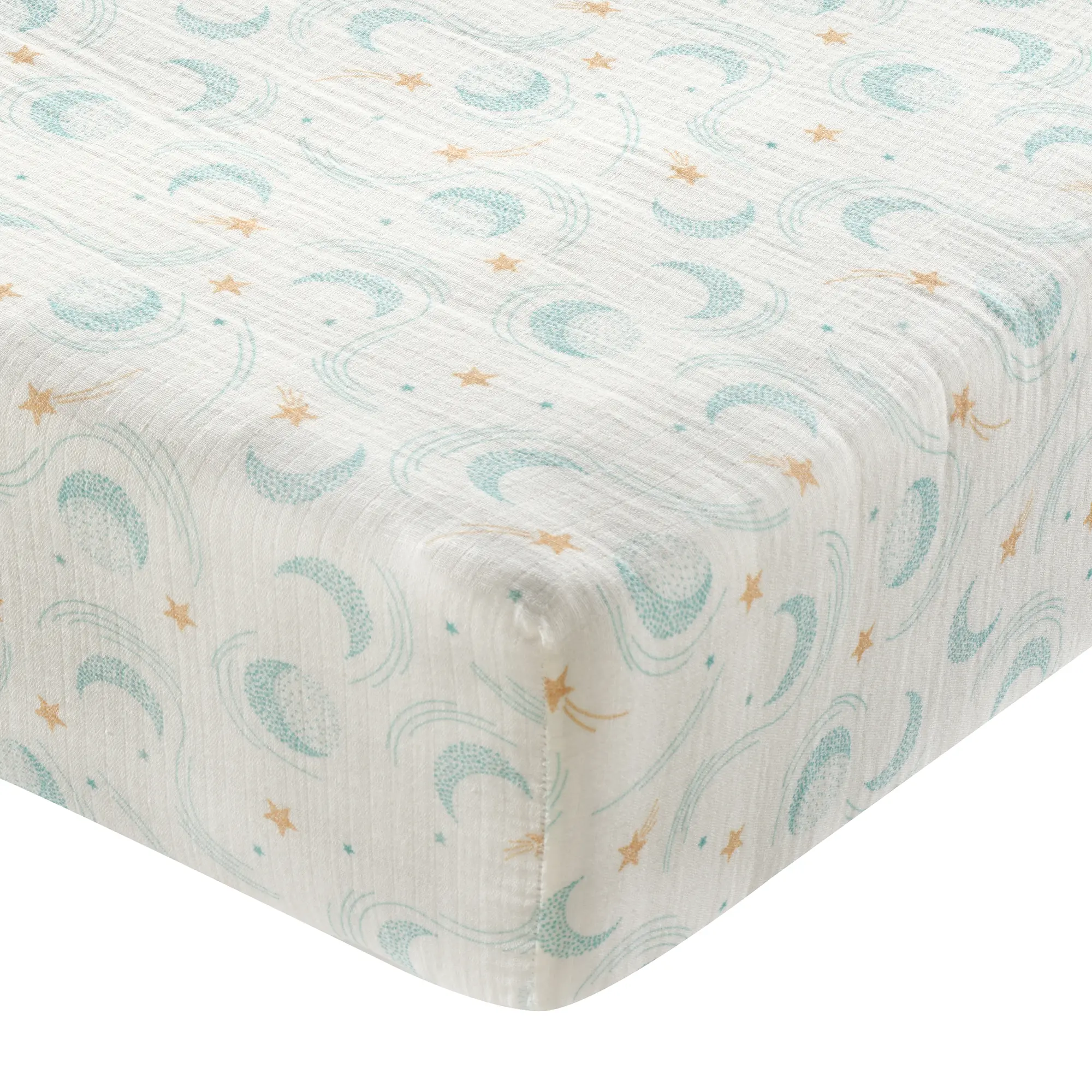 Lambs & Ivy Signature 100% Organic Cotton Muslin Celestial Fitted Crib Sheet