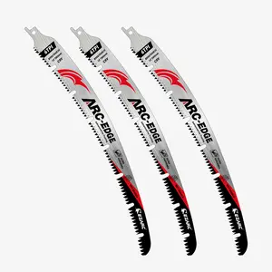 EZARC ProCut 15-Inch Curved Reciprocating Saw Blades 3-Pack, 6TPI Japanese Teeth with U-Groove for Chip Removal, Anti-Bind Pruning Sawzall Blades for Wet Wood, Green Wood & Tree Trimming