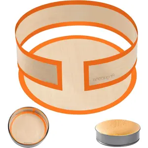 Baking Mat for Springform Pan 9 inch,  cake from Sticking to Bottom and Side,Easy Clean & Non   Baking mat for Cheesecake Pan (Orange)