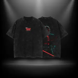 Anakin Sith Lord Join The Dark Side - Battlefront 3 Double Printed Oversize Lightweight Acid Washed Tee TV Show Graphic Top Cotton Gift T-Shirt For Comic Lover, Gift T-Shirt For Movie Lover Men's Regular Fit Floral Print Tee streetwear