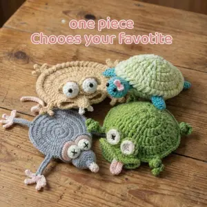 Handmade Crochet Creative Cup Mat, Cartoon Animal Design, Cute and Funny, Coffee Cup Insulator Pad, Unique Kitchen Accessory