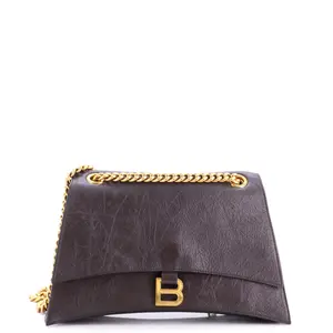 Pre-owned Balenciaga Leather Shoulder Bags Crush Chain Flap Bag Medium by Rebag