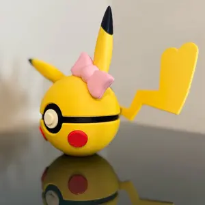 #0025 Pikachu Female Ball - Made to Order, 3D Printed Pokeball Figure, High-Quality PLA