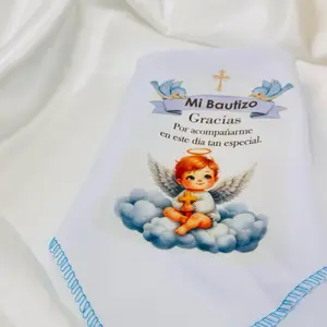 Recuerdos Para Bautizo Servilletas 12pcs Napkins - 12x12” Baptism Favor, 100% Polyester,  Servilletas de tela