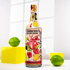 Cocktail Mixer Cranberry Lime & Orange Cosmopolitan Cocktail Syrup 750 ML Non-Alcoholic Premium Mix for Home Bar