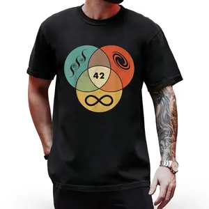 Casual Men's Tee Featuring Math, Physics & Chemistry Symbols – Machine-Washable Graphic Shirt