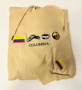 Colombia Embroidered hoodie - Colombian Flag, sombrero vueltiao, Cafe, Bandeja Paisa