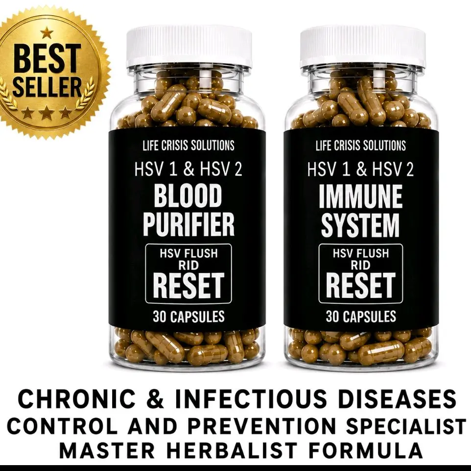 NO LABEL OPTION AVAILABLE-BEST WORLDWIDE SUPER MAXIMUM STRENGTH SUGAR FREE NATURAL ORGANIC  RID HERBS-HSV FLUSH 30 CAPSULES  &  30 IMMUNE CAPSULES