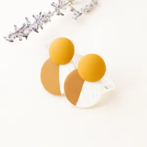 Kathy Mustard Round Silicone Earrings