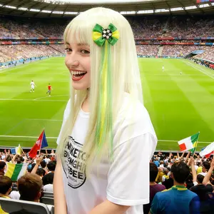 Kids World Cup Soccer Hair Bows - Colorful Football Themed Cheer Hair Clips for Sports Fans Party Holiday Hair Accessories