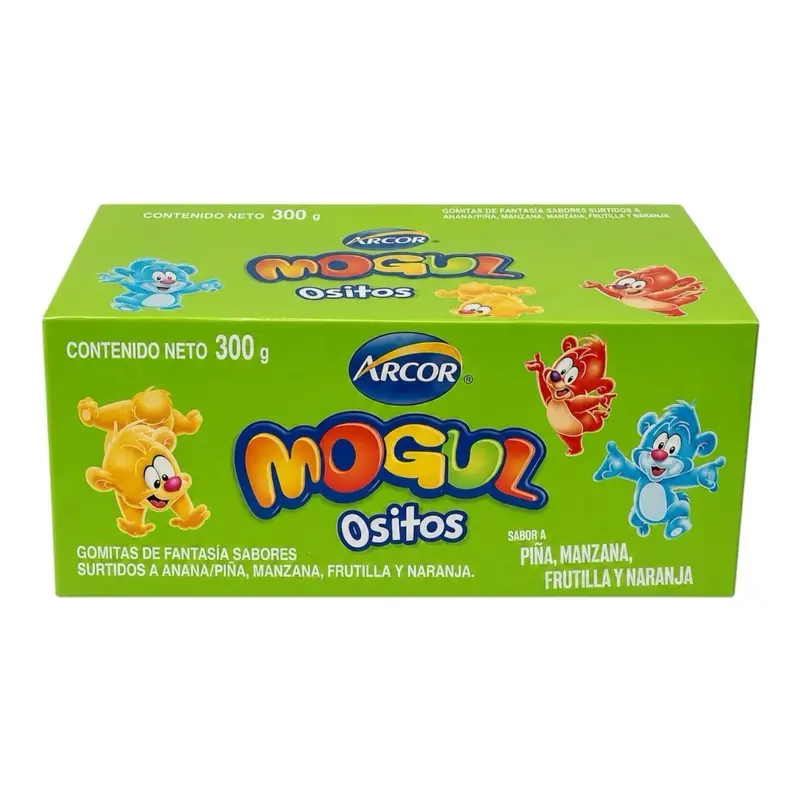 Mogul Ositos Assorted Gummy Bears 12-Pack 300g | Gomitas de Ositos Sabores Surtidos | Pineapple, Apple, Strawberry & Orange