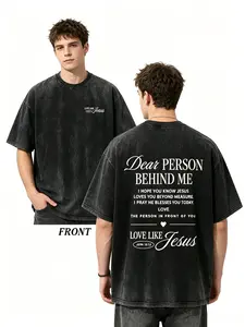 This summer retro faded acid wash T-shirt features an inspiring and heartwarming slogan and is a unisex drop-shoulder short-sleeved cotton T-shirt.