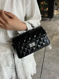 Trapezoid Lock Chain Crossbody Messenger Bag 2026 New Simple Handbag Versatile Shoulder Small Square Bag, Stylish & Functional Design, Fashionable Crossbody Bag, Everyday Bag