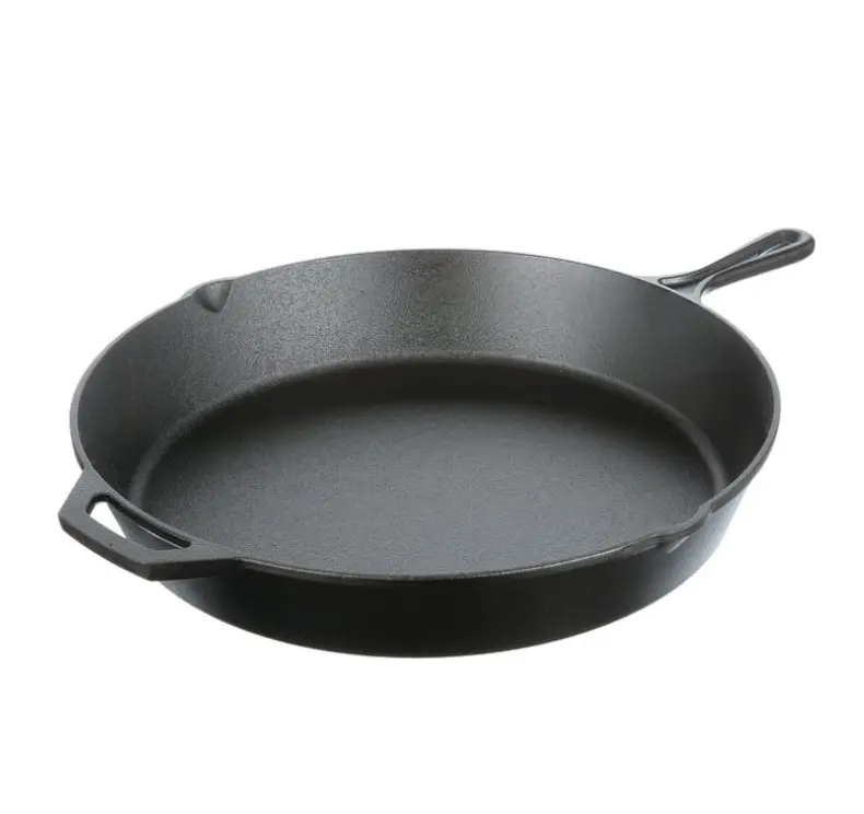 Pre-Seasoned 15" Cast Iron Skillet with Handle and Lips - Versatile Cooking Tool for Various Meals - Pans, Cookware Sturdy