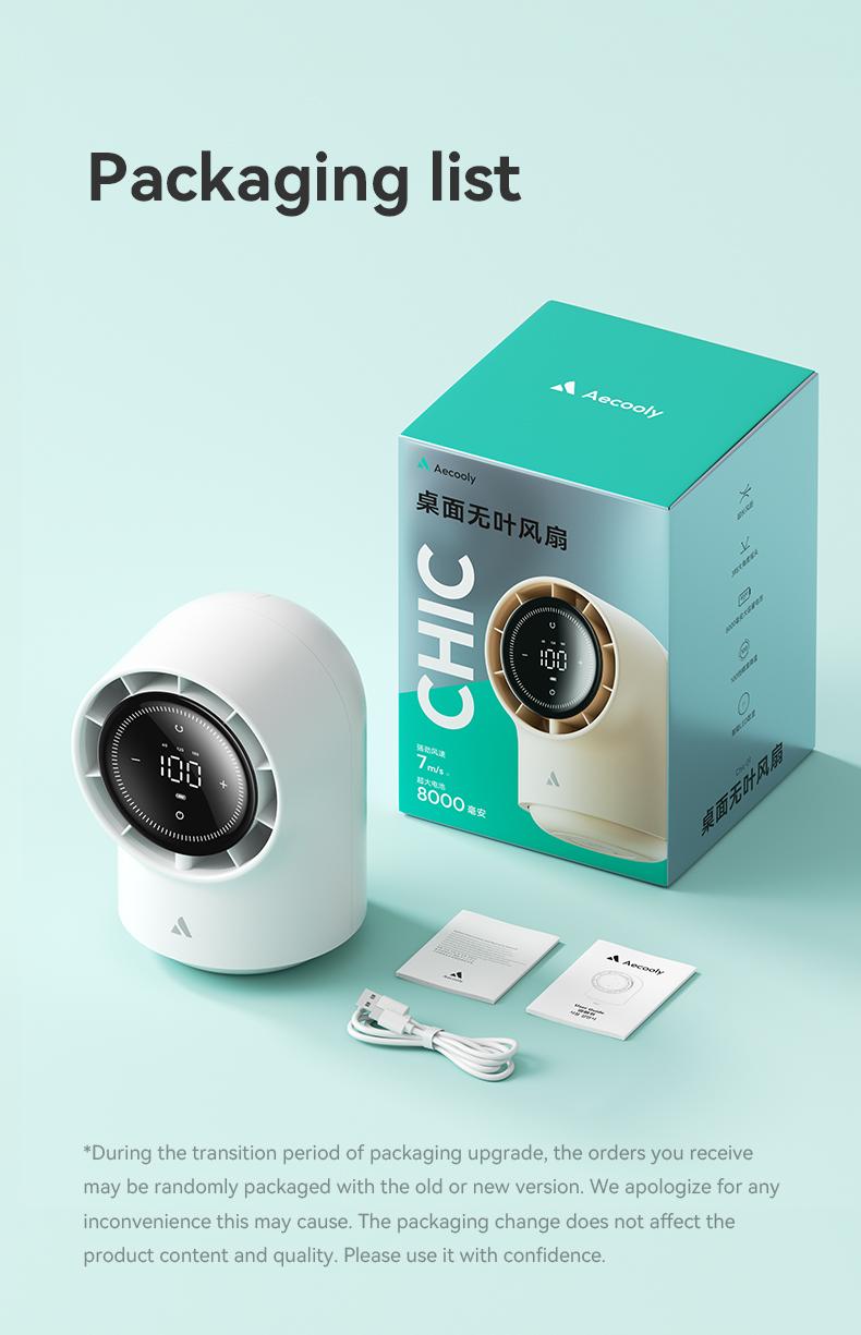 Aecooly Touch Control Desk Fan, 100 Speeds Quiet Bedroom Digital Display 8000mAh 3 Oscillation Angles Battery Powered Small Desktop Table Fan for Bedroom, Bedside, Office, Travel, FathersDayGift