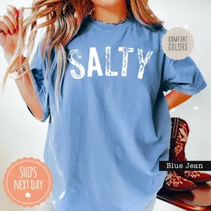 Comfort Color Salty Tshirt, Trendy Beach Shirt ,Summer Tee, Vacation Shirt, Preppy Clothes For Girls - Cute Summer Outfits For Women
