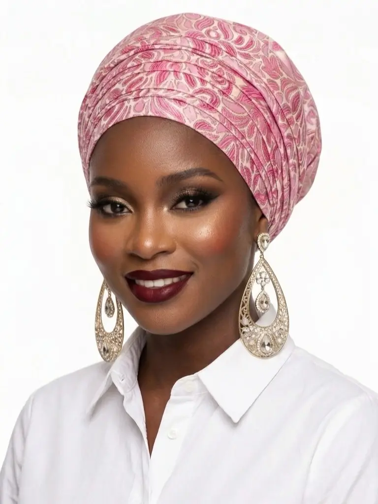 Pink Brocade Turban