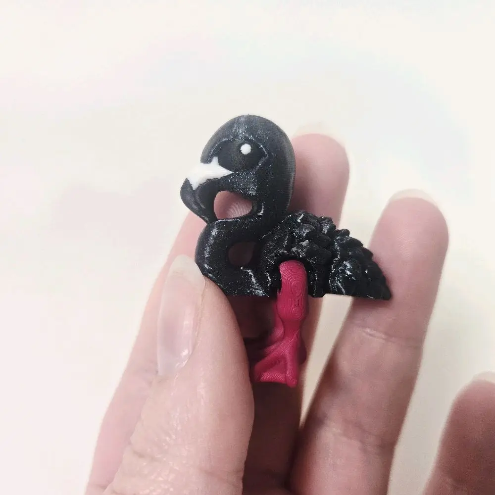 Black Flamingo "Jerry" Mini Articulated Figure for gifting, trinket trade, collectible