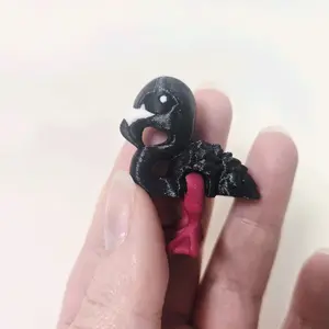 Black Flamingo "Jerry" Mini Articulated Figure for gifting, trinket trade, collectible