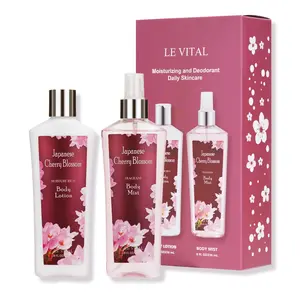 Vital Luxury Cherry Blossom Scented Bath Travel Set | 3oz Body Lotion, 3oz Body Mist | Rich Lather, All-Day Freshness, Moisturizing & Revitalizing | Ideal Gift for Mom, Wife, Sister & Girlfriend! Moisturize