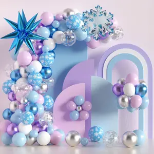38pcs Balloons Set with Snowflake Explosion Star Foil Balloons, Perfect for Winter Ice and Snow Theme Parties, Birthdays, Weddings, Bridal Showers, Engagement Parties, Graduation Ceremonies, Anniversaries, Party Backgrounds, Christmas Decor