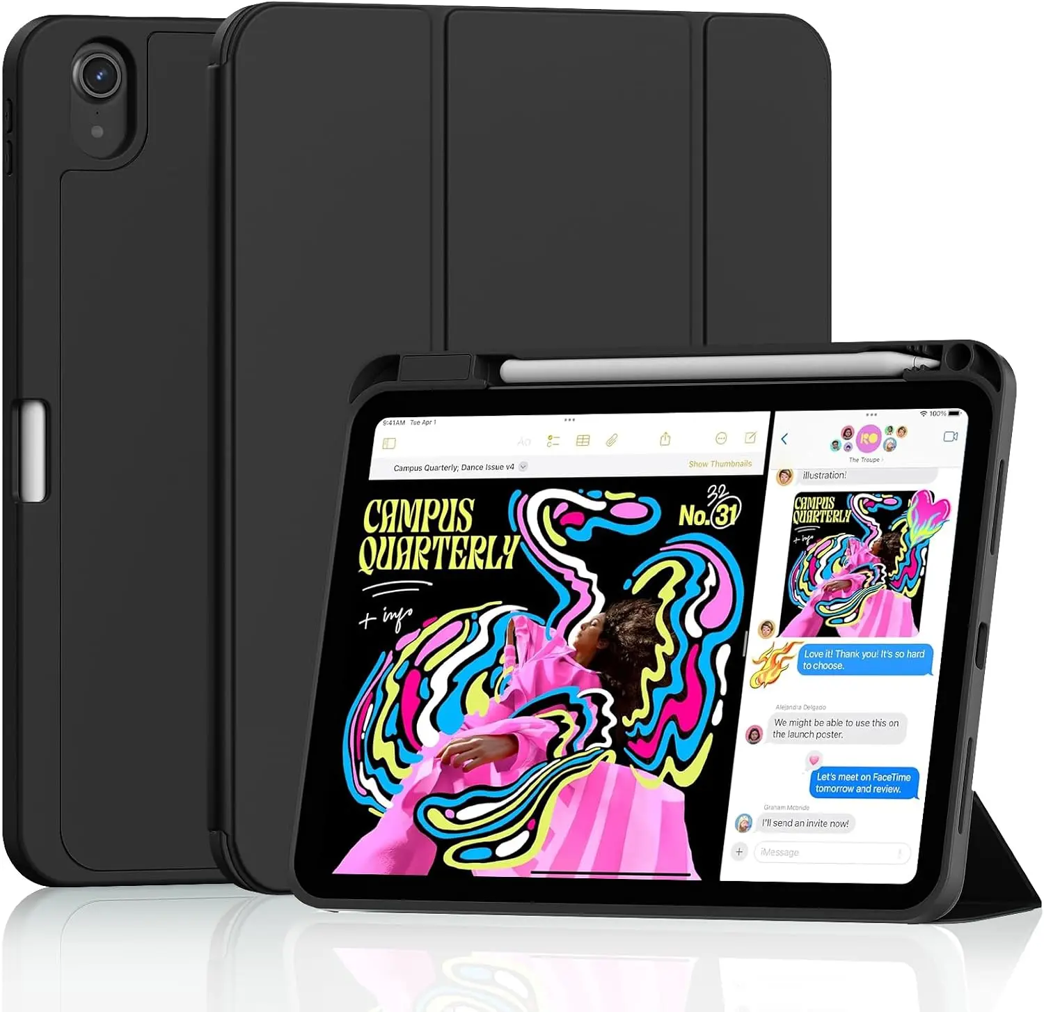 Tablet Case for iPad 10th Generation 10.9-inch (2022, A2696) & 11-inch (2025, A3354) - Magnetic Stylus Holder, Smart Cover, Soft TPU Back, Auto Sleep/Wake, Shockproof Protection, Scratch-Resistant Casing, Dual-Angle Stand, Blue/Green Electronics Accessory