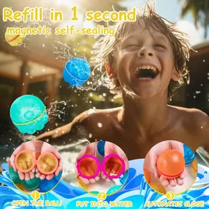 Reusable Magnetic Water Balloons, Quick Fill Self-Sealing Silicone Splash Balls, Leak-Proof Summer Water Toys for Kids, Teens & Adults, Outdoor Pool, Beach & Backyard Water Fight Fun