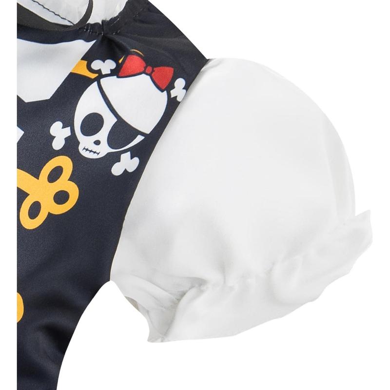 KF5-GCS035   Toddler Baby Girl Pirate Costume Halloween Sea Buccaneer Tutu Dress And Head Scarf With Pirate eye mask