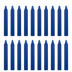 20 pcs Unscented Dark Blue Exquisite Mini Taper Candle, 4 Inch Tall x 1/2 Inch Diameter, Supreme Chimes, Enchantment, Rituals, Casting Spells, Witchcraft, Wiccan, Metaphysical